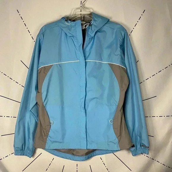 Reebok Light Blue Windbreaker Active Performance Athletic Jacket - Picture 2 of 7